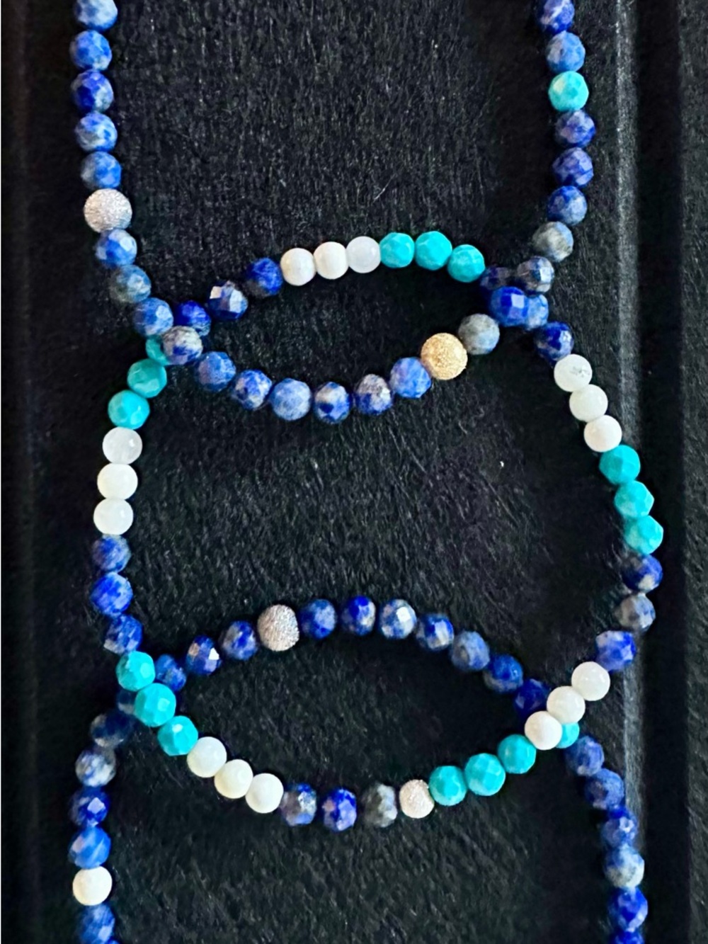Blue Lapis & Turquoise Beaded Stretch Bracelet - Women's Jewelry